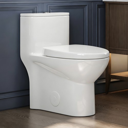 Elongated one piece toilet - one,