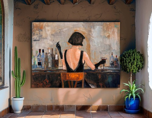 Solo woman bar - solo, canvas