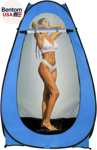 Pop shower tent - up,